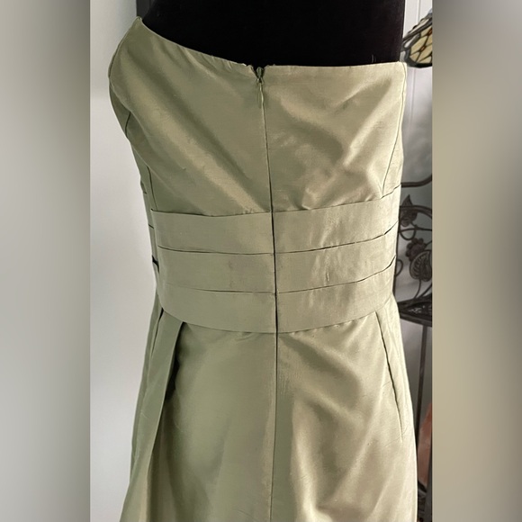 Ann Taylor Silk Fully Lined Strapless Celery Green Cocktail Dress Size 10 - Picture 6 of 13